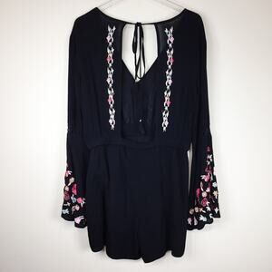 Anthro Rahi Cali | Poppy Embroidered Romper Sz L